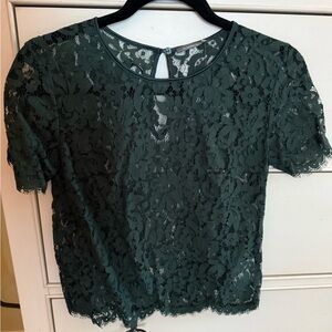 Chic Lace Forest Green Blouse